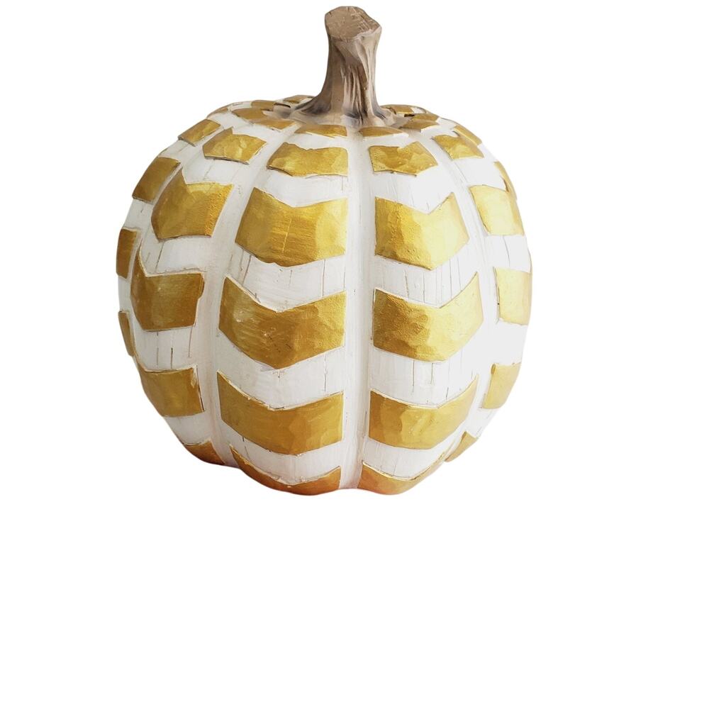 Robert Staley Signature Collection Fall Pumpkin 2 PC 6.5 X 6.5 White & Gold 2014 - Picture 8 of 8